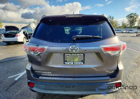 2015 Toyota Highlander Le from USA, damaged, VIN 5TDZKRFHXFS116346